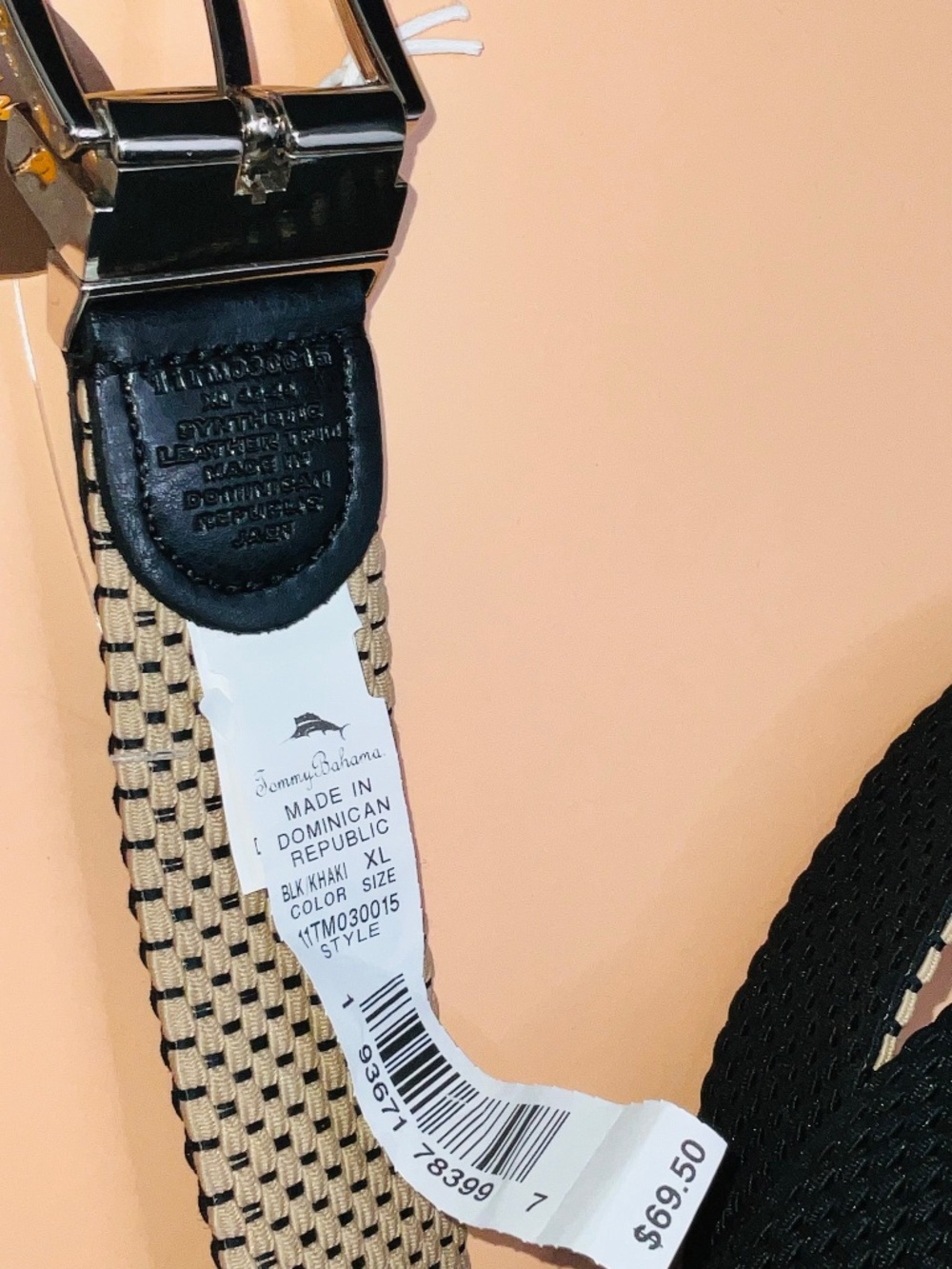 Tommy Bahama Reversible Stretch Braided Belt Black/Khaki. Men’s XL 42-44”. NWT - Picture 3 of 8